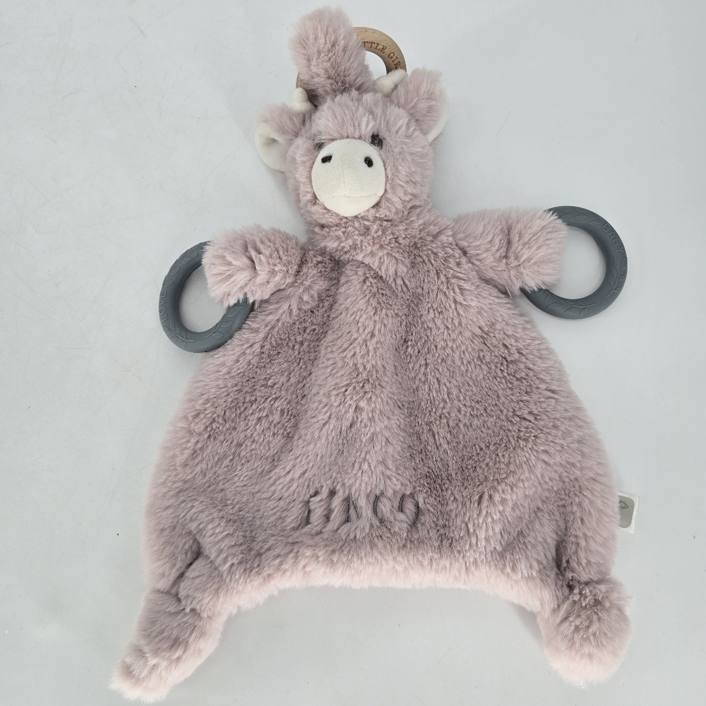 Little girrafe cuddle boo teether toy cozy soft wood rubber